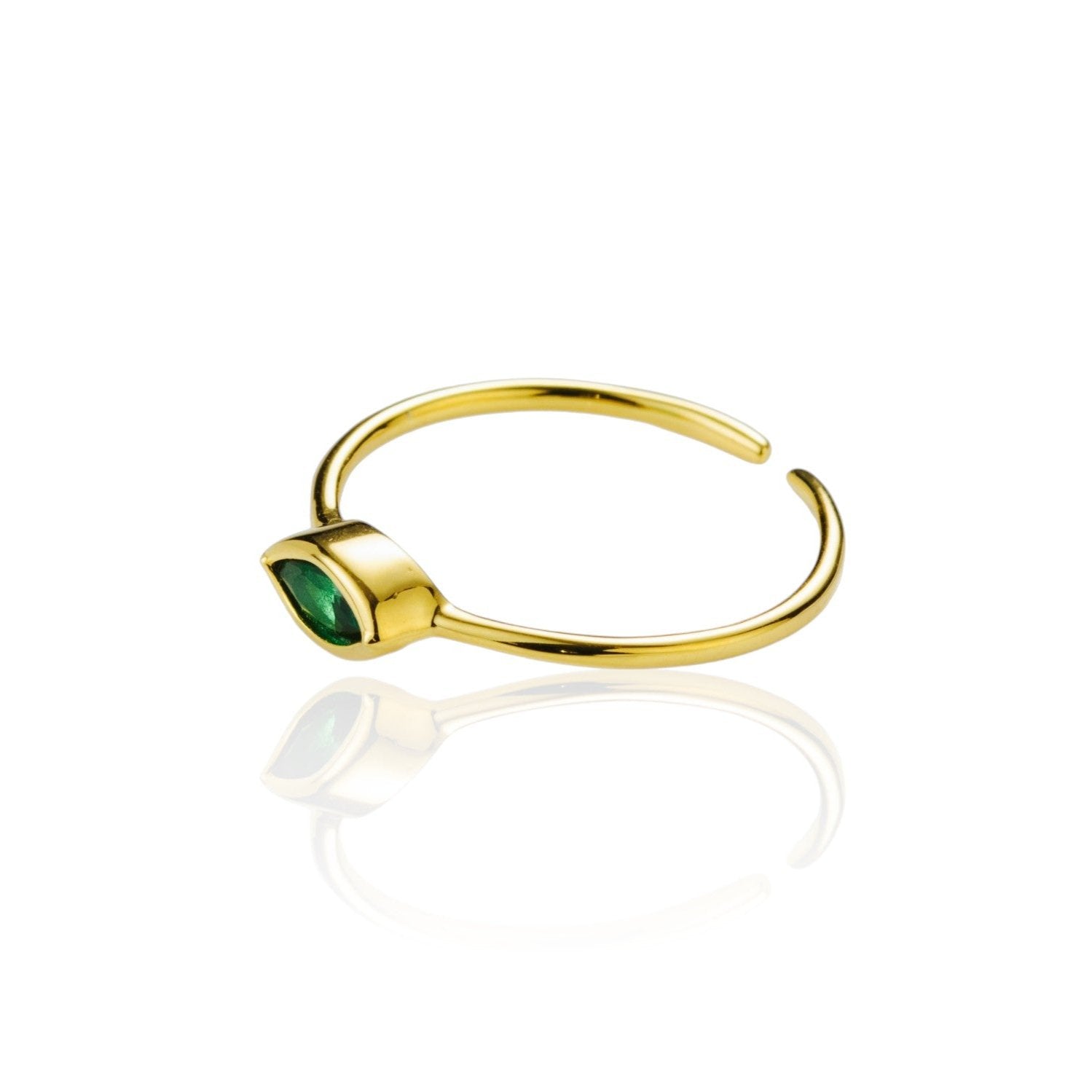 Grüner CZ Ring 925 Sterling Silber • 18k Gold Vermeil RingVielringVielringGrüner CZ Ring 925 Sterling Silber • 18k Gold Vermeil Ring