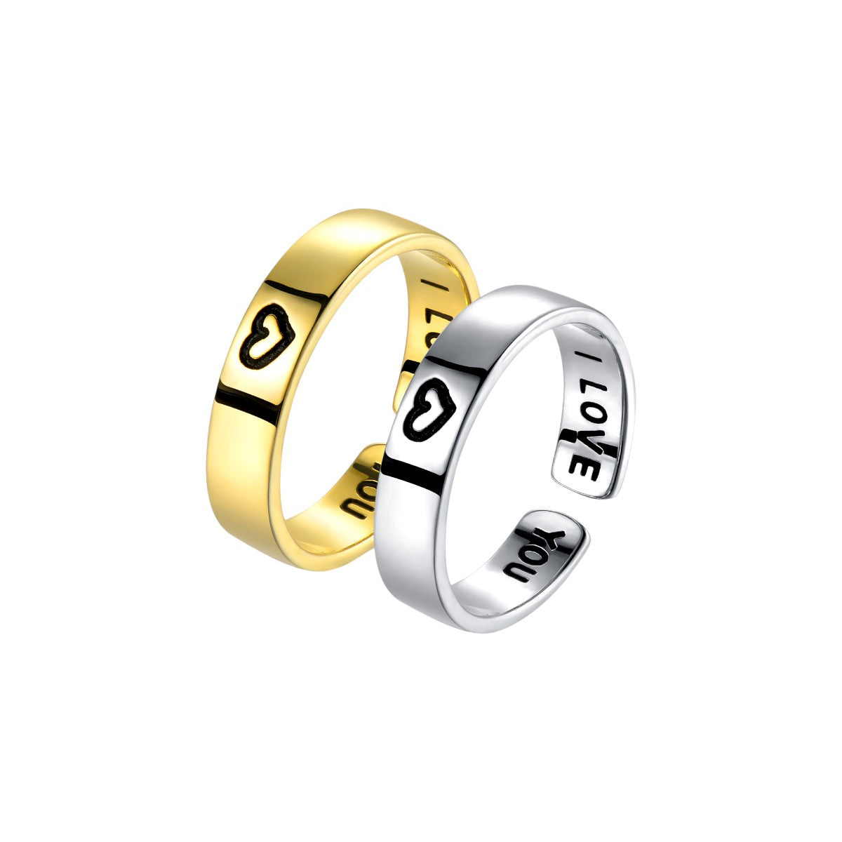 Silver 925 Love Ring 18K Gold Plated