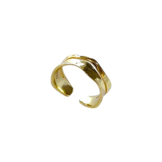 Gold Doppelring • 925 Sterling Silber Offener Ring • Wellen RingVielringVielringGold Doppelring • 925 Sterling Silber Offener Ring • Wellen Ring