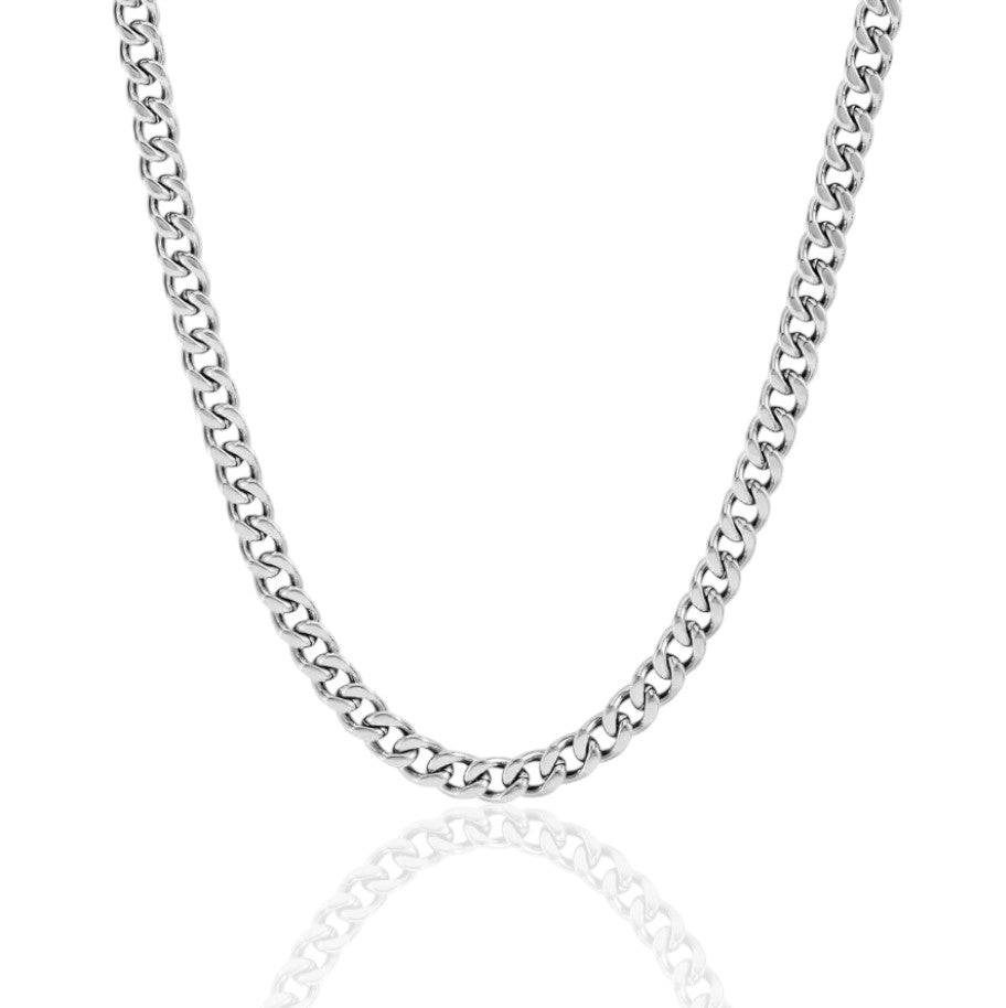 Men's Curb Cuban Chain • Cuban Silver Chain • Silver Men's Chain