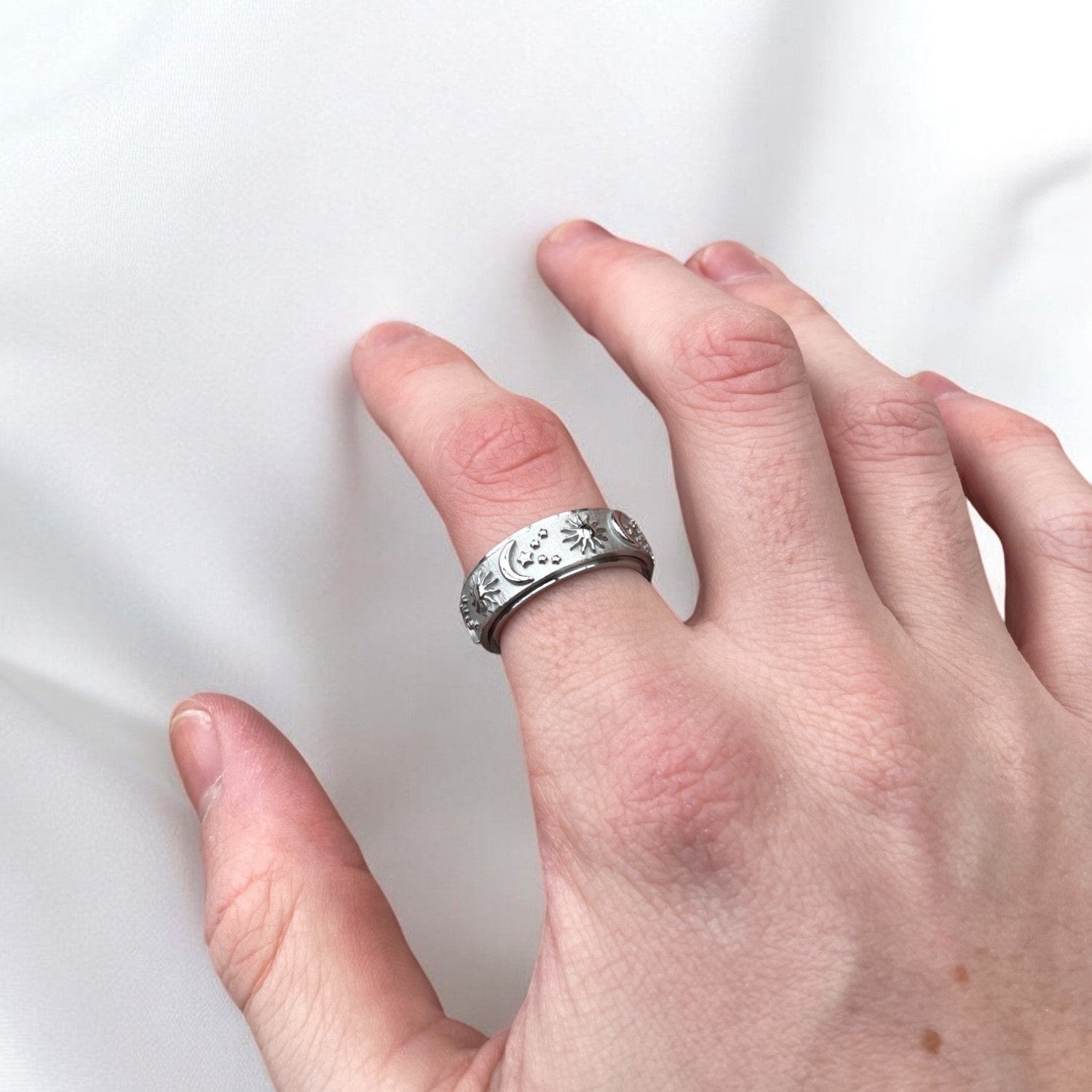 Mond Sonnen Ring • Drehbarer Ring • Anxiety Ring