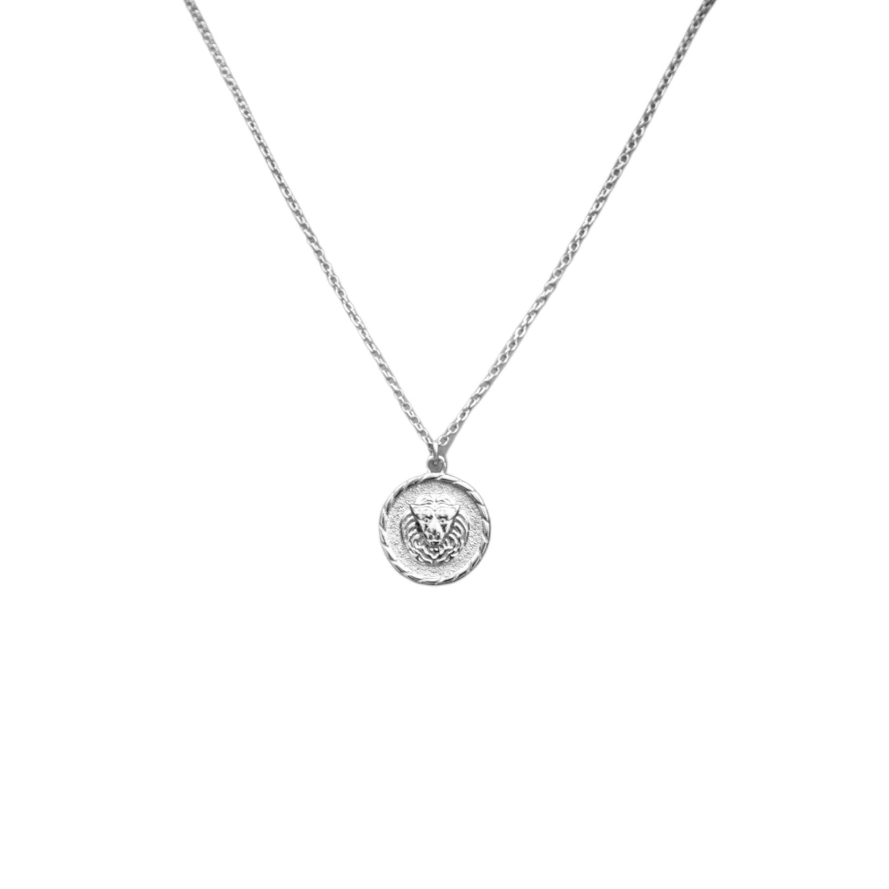 Löwen Anhänger Münze Halskette • 925 Sterling Silber • 18k Gold Vermeil