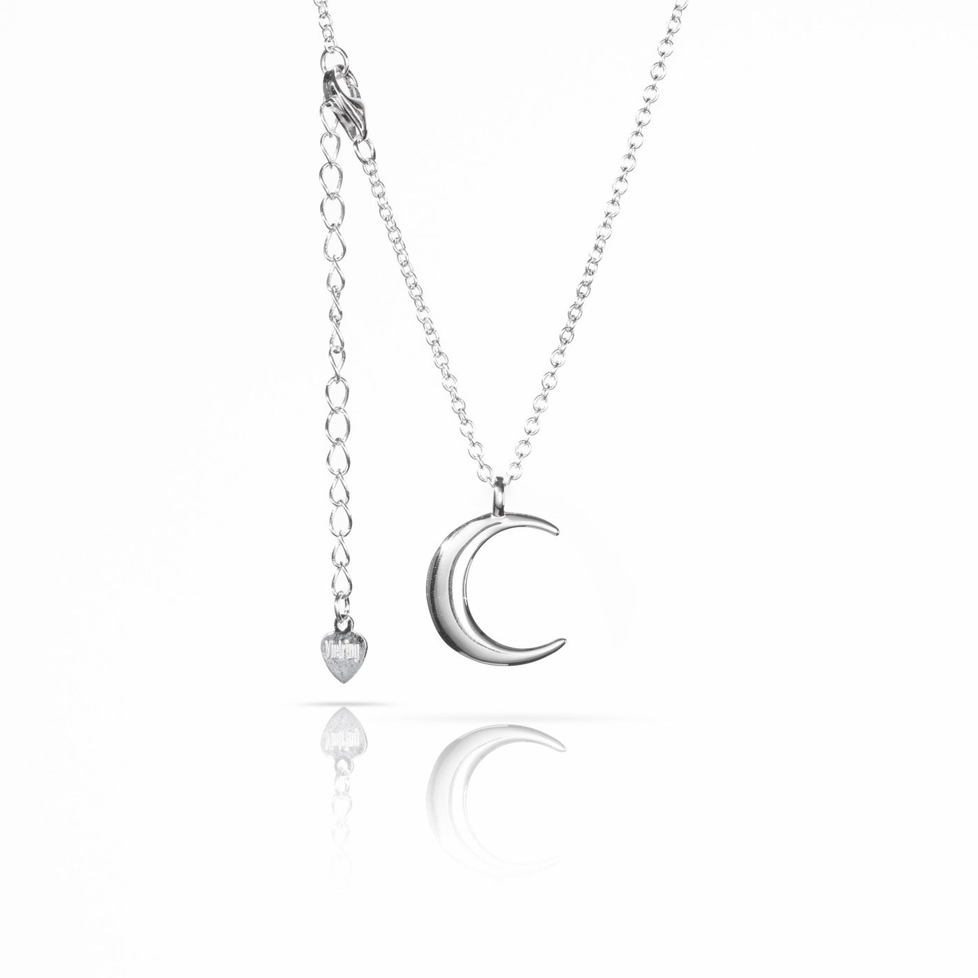 Dainty moon necklace silver • Chain with moon pendant