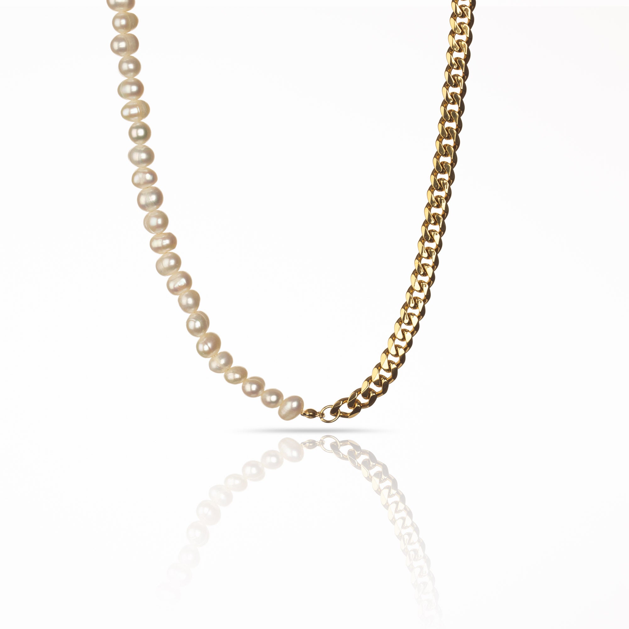 Pearl Cuban Necklace • Freshwater Pearl Necklace