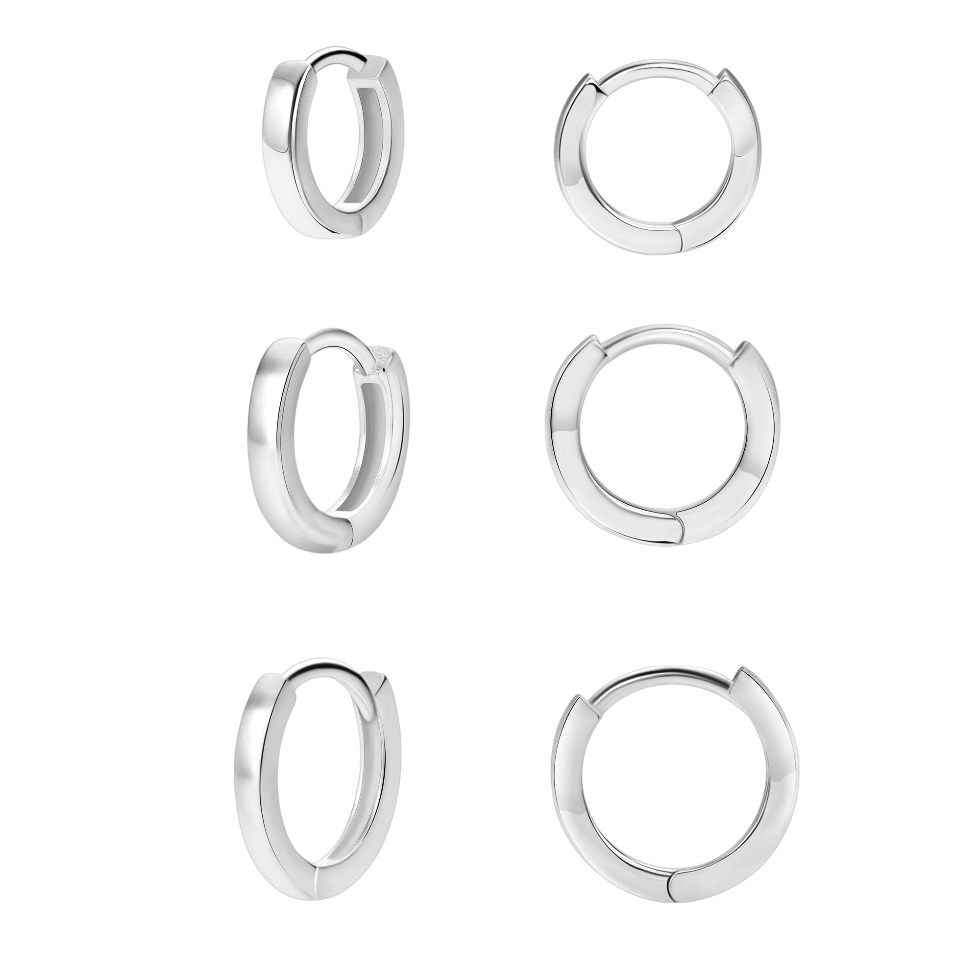 Dainty square hoop earrings • Earrings 925 sterling silver