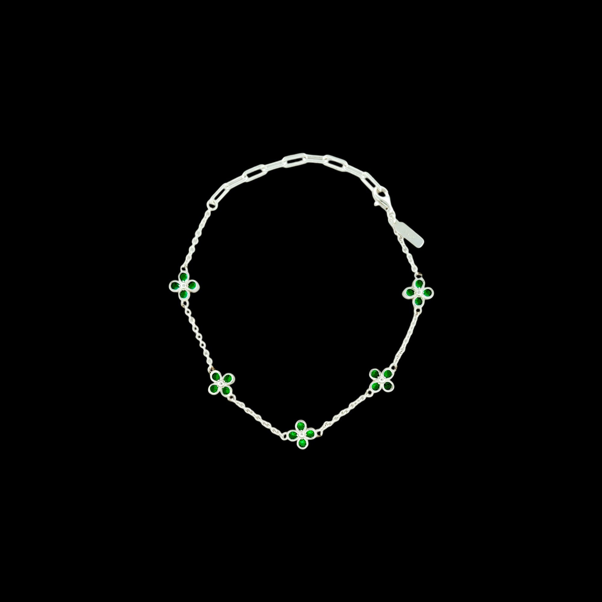 Gemleaf Bracelet GREEN - S925 SilverVielringVielringGemleaf Bracelet GREEN - S925 Silver