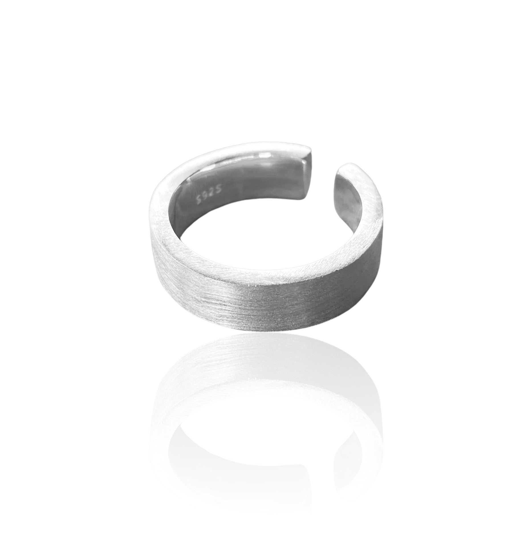 Frosted Handmade Ring • 925 Sterling Silver Open Ring