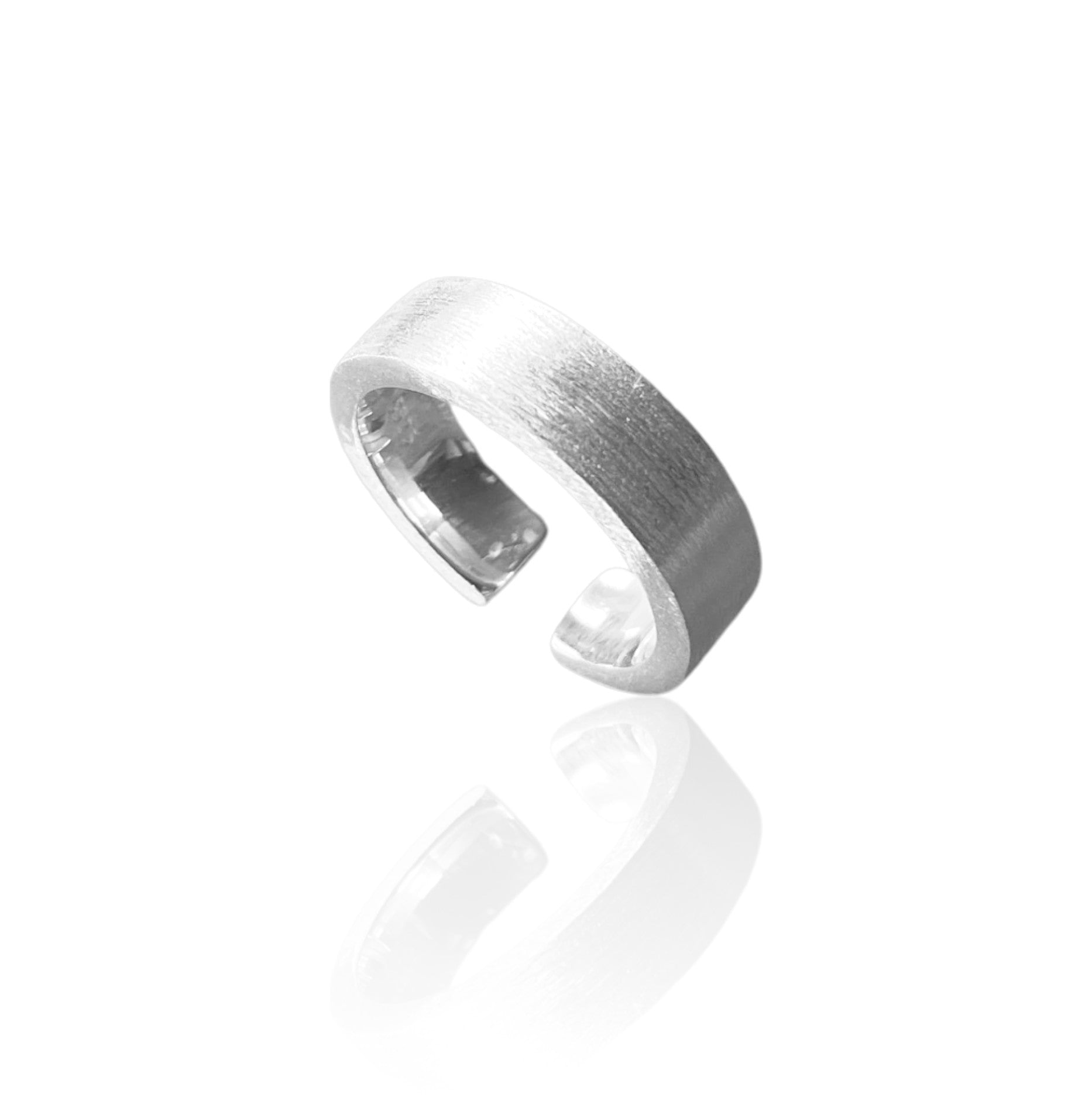 Frosted Handmade Ring • 925 Sterling Silver Open Ring