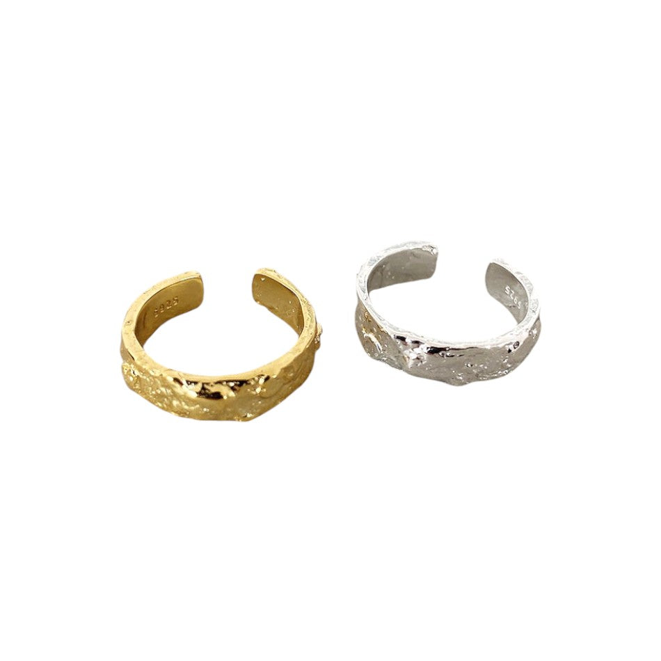 Gold Abstrakter Ring • 925 Sterling Silber Offener Ring • Geschenkidee