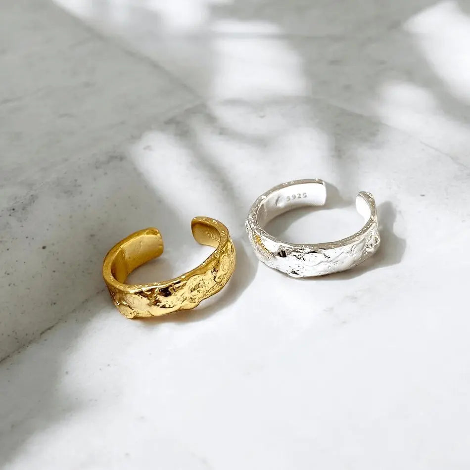 Gold Abstrakter Ring • 925 Sterling Silber Offener Ring • GeschenkideeVielringVielringGold Abstrakter Ring • 925 Sterling Silber Offener Ring • Geschenkidee