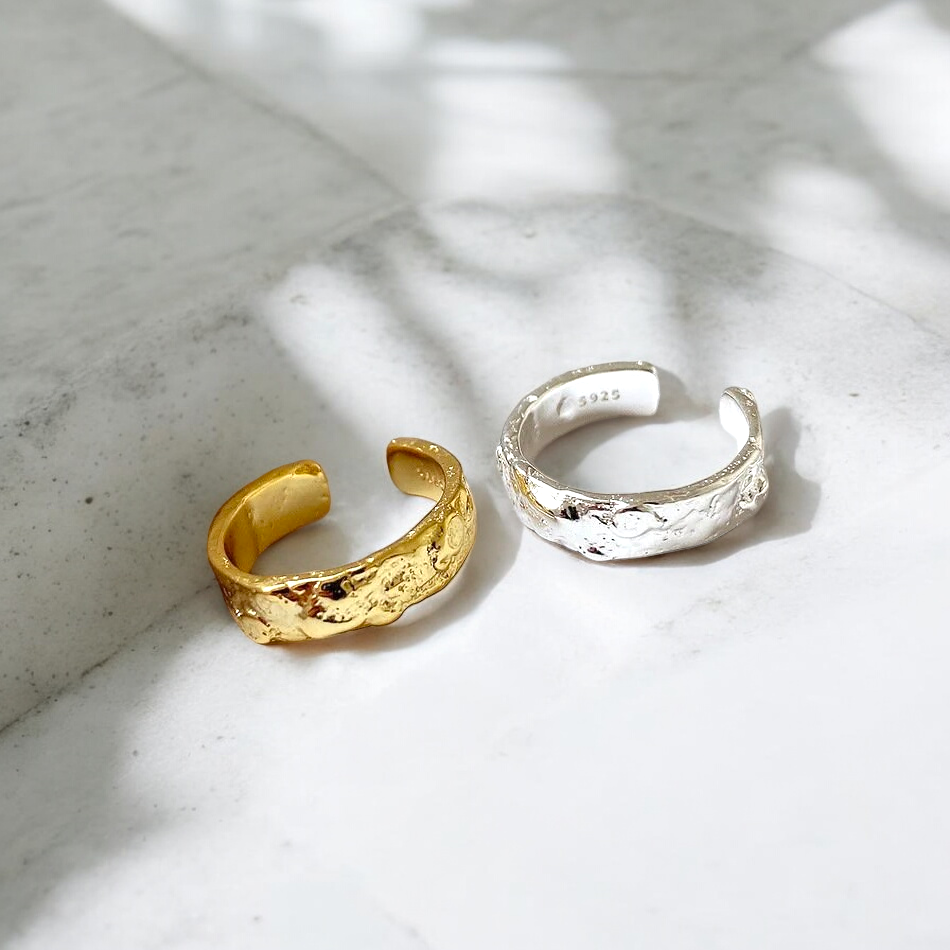 Gold Abstrakter Ring • 925 Sterling Silber Offener Ring • GeschenkideeVielringVielringGold Abstrakter Ring • 925 Sterling Silber Offener Ring • Geschenkidee