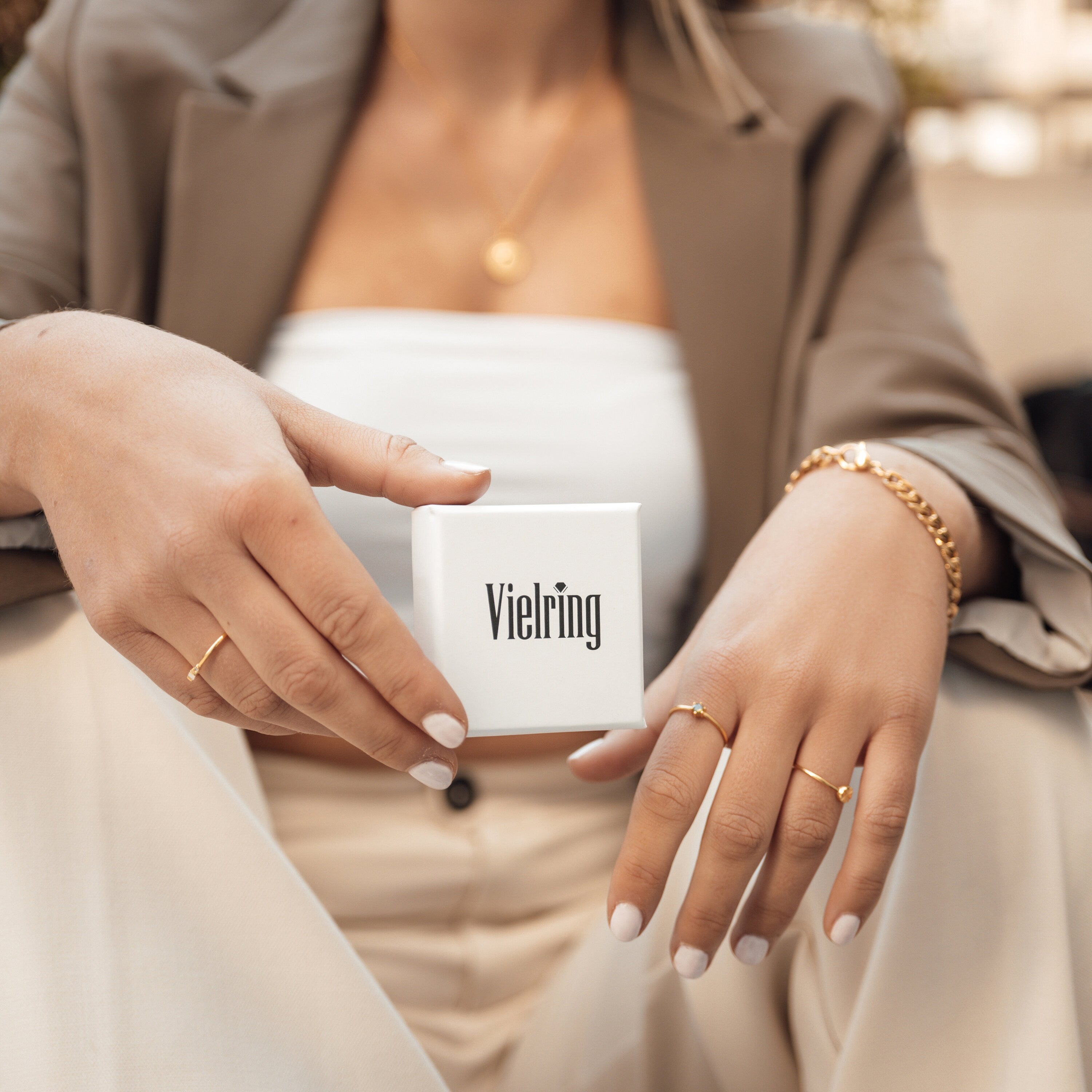 Gold-plated initial letter ring • 925 Sterling Silver