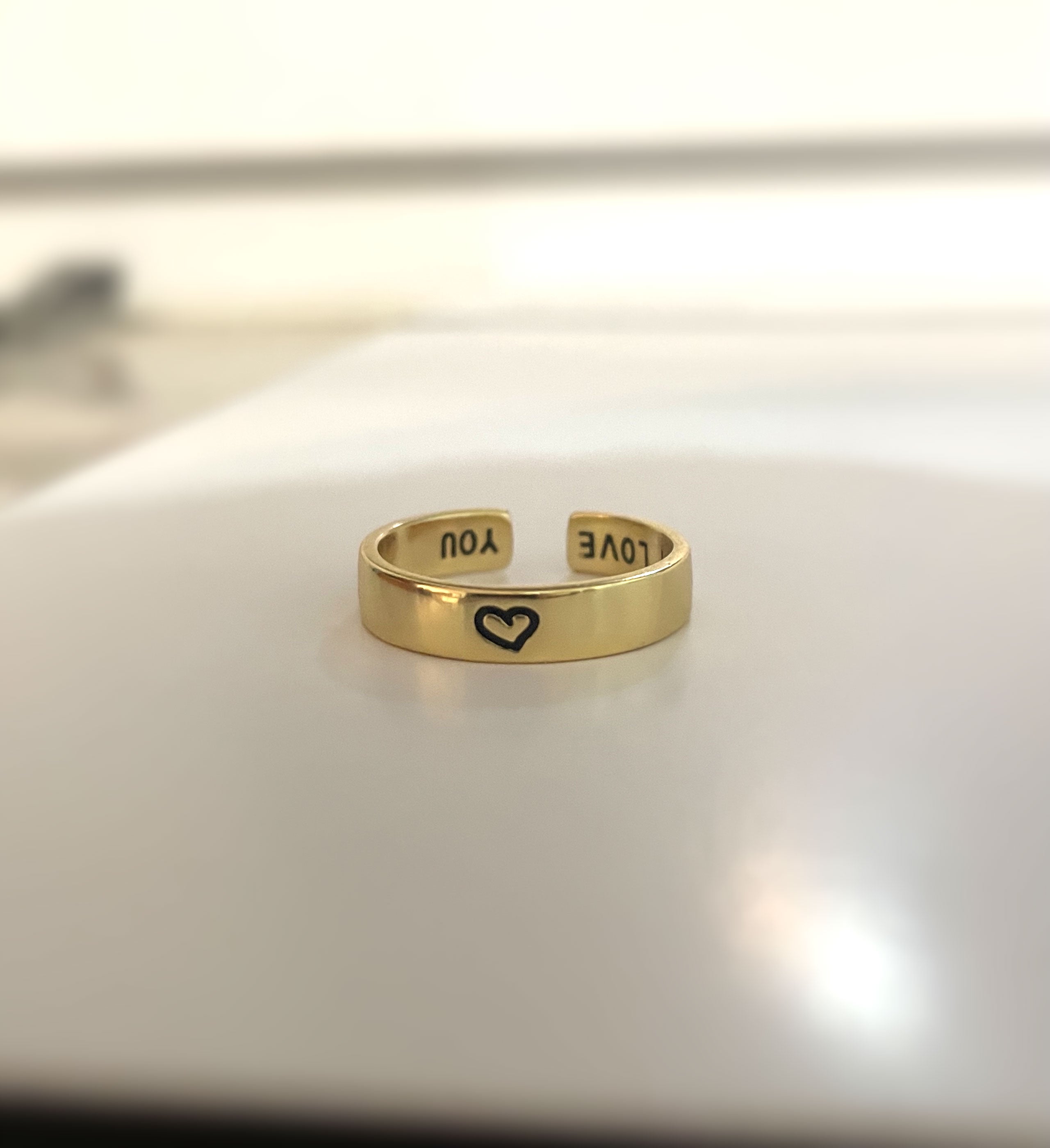 Silver 925 Love Ring 18K Gold Plated