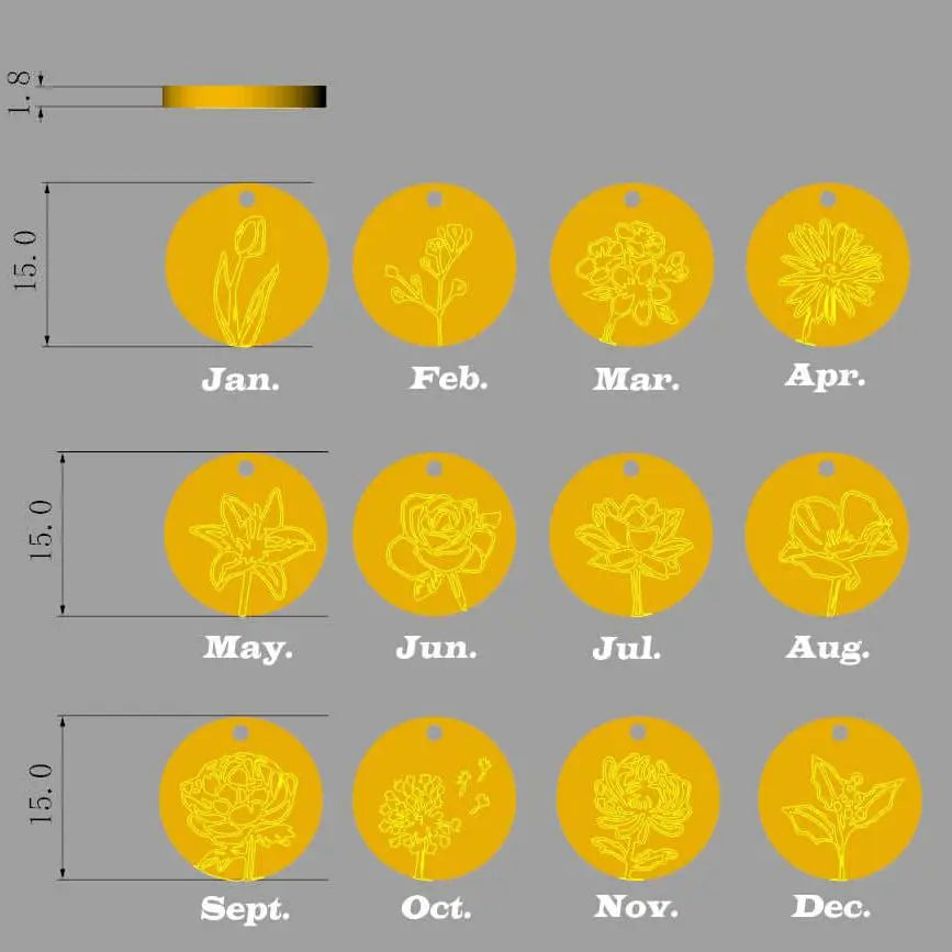 Geburtsblumen Halskette GoldVielringVielringGeburtsblumen Halskette Gold