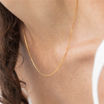 Feine dünne zierliche Halskette Gold • Schlangenkette Silber