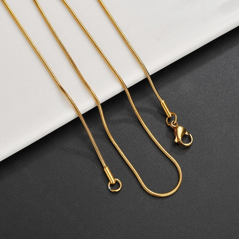 Fine Thin Dainty Necklace Gold • Snake Chain Silver