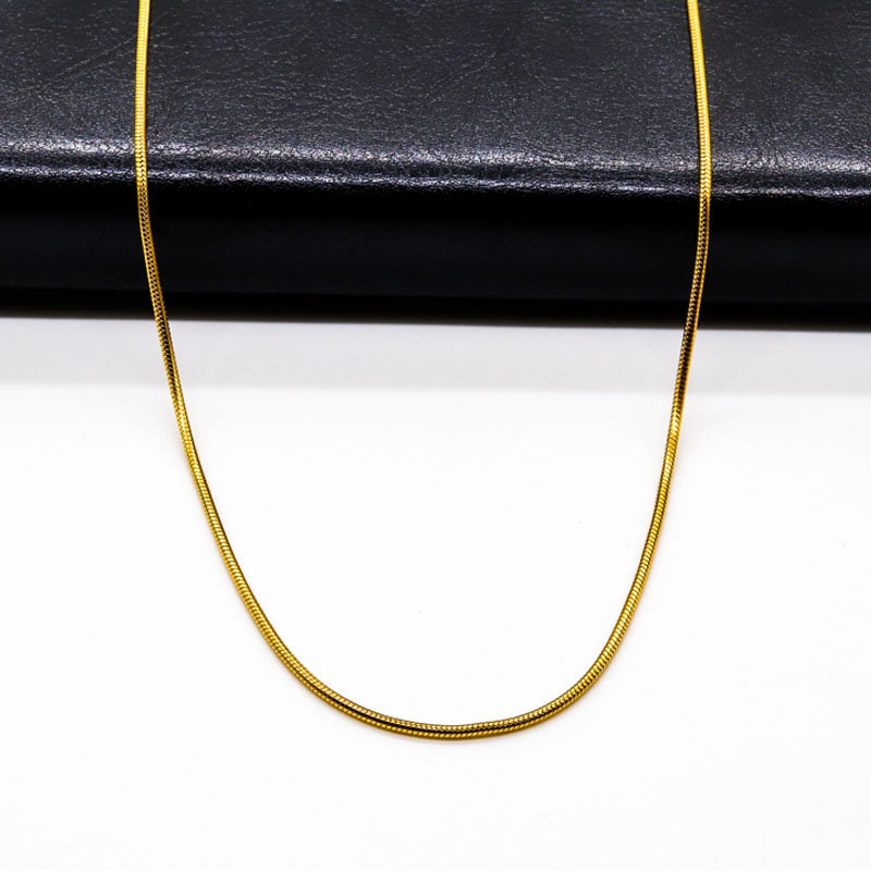 Feine dünne zierliche Halskette Gold • Schlangenkette Silber