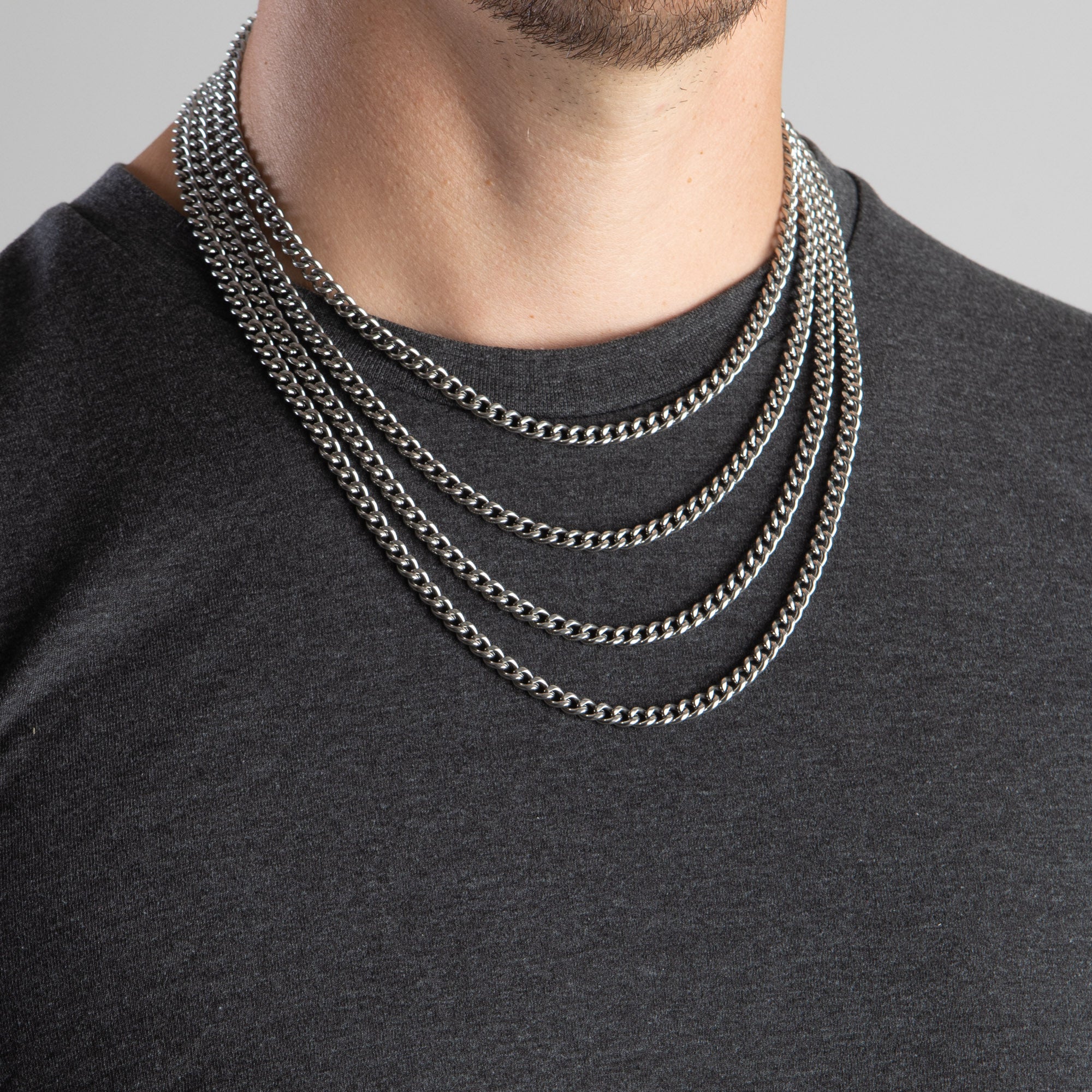 Men's Curb Cuban Chain • Cuban Silver Chain • Silver Men's Chain